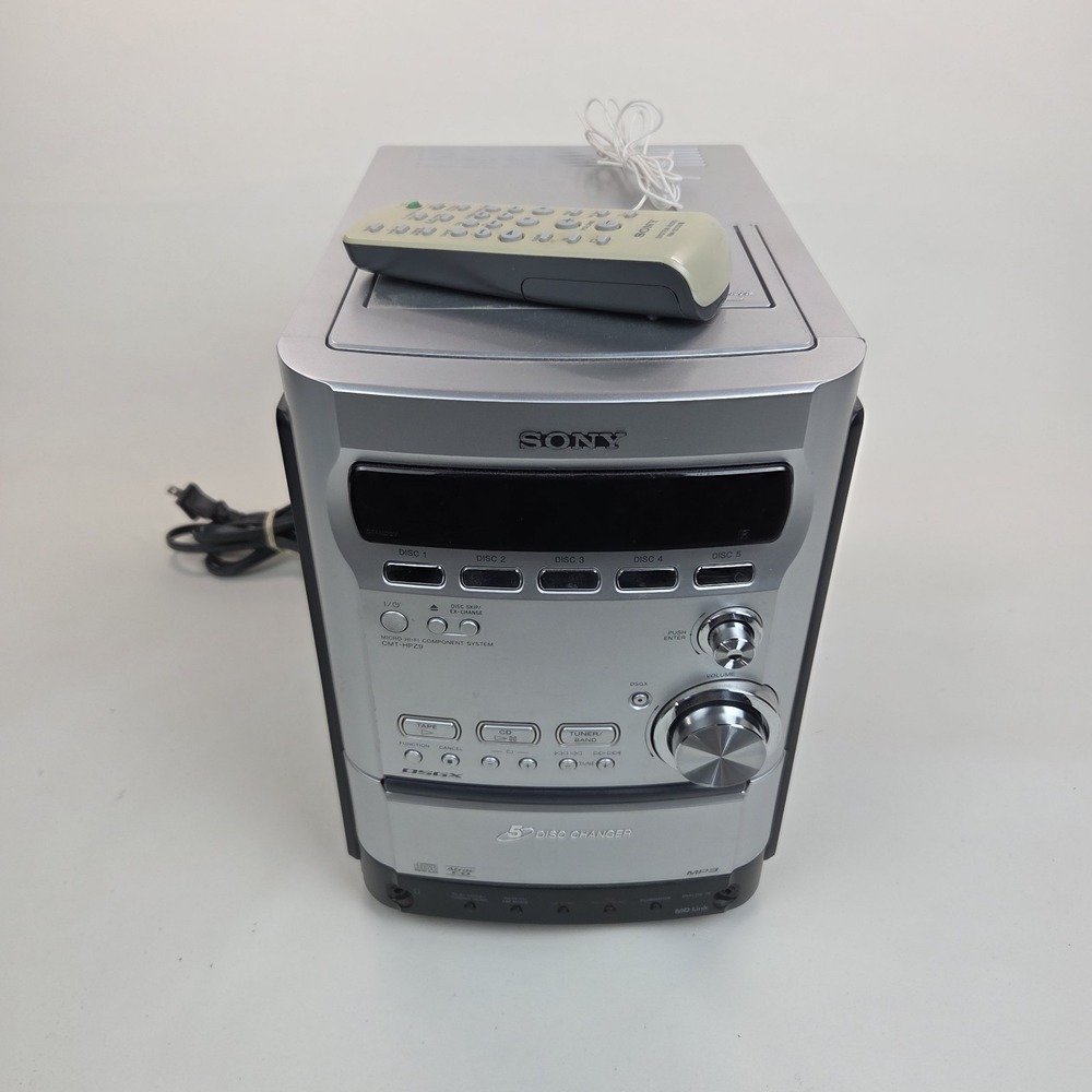 Sony CMT-HPZ9 5-CD Hi-Fi Stereo System W Remote For Parts Repair CD Tray Issue